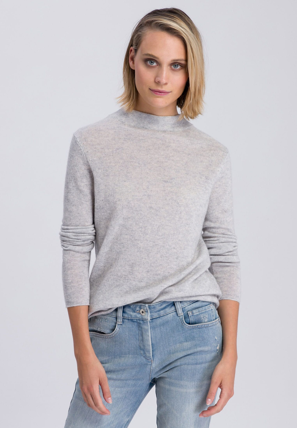 джемпер с кашемиром marc aurel 81873 light Grey melange