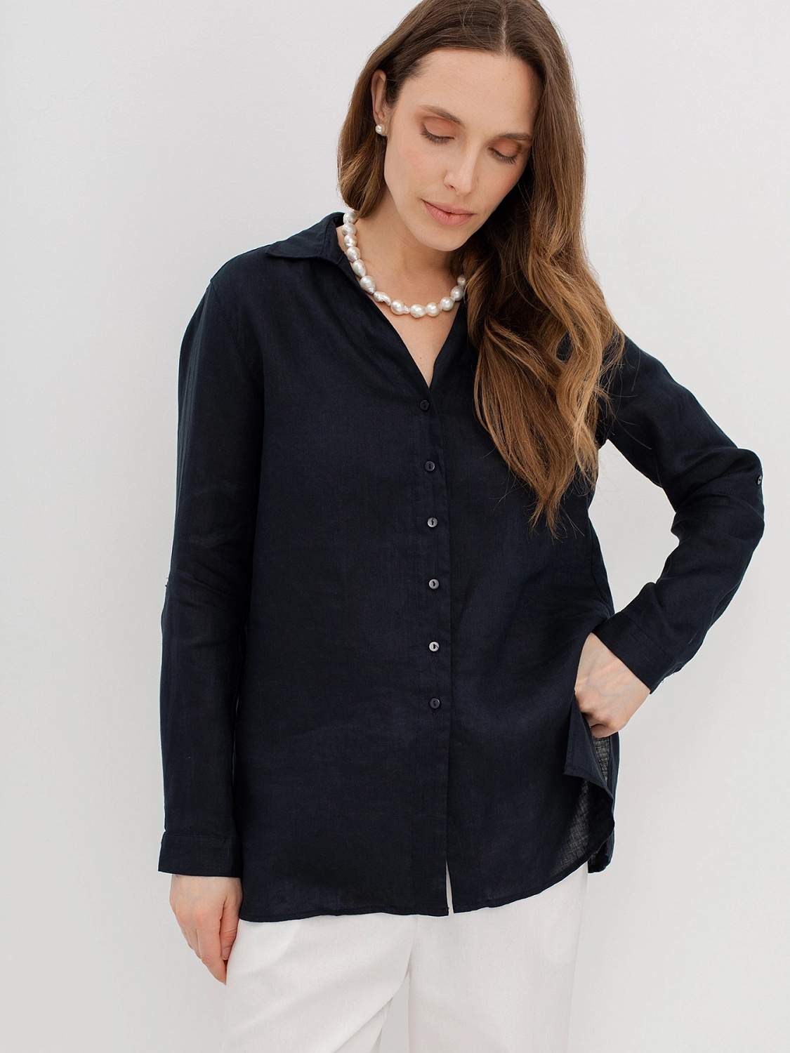 Блузка женская из 100% льна (рубашка) Bulmer