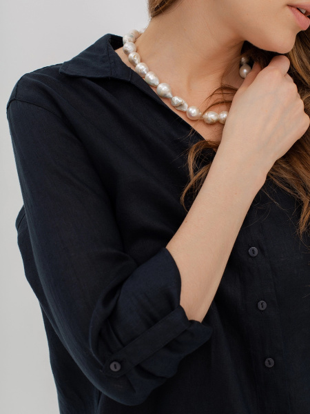 блузка женская из 100% льна (рубашка) bulmer 4245356/64