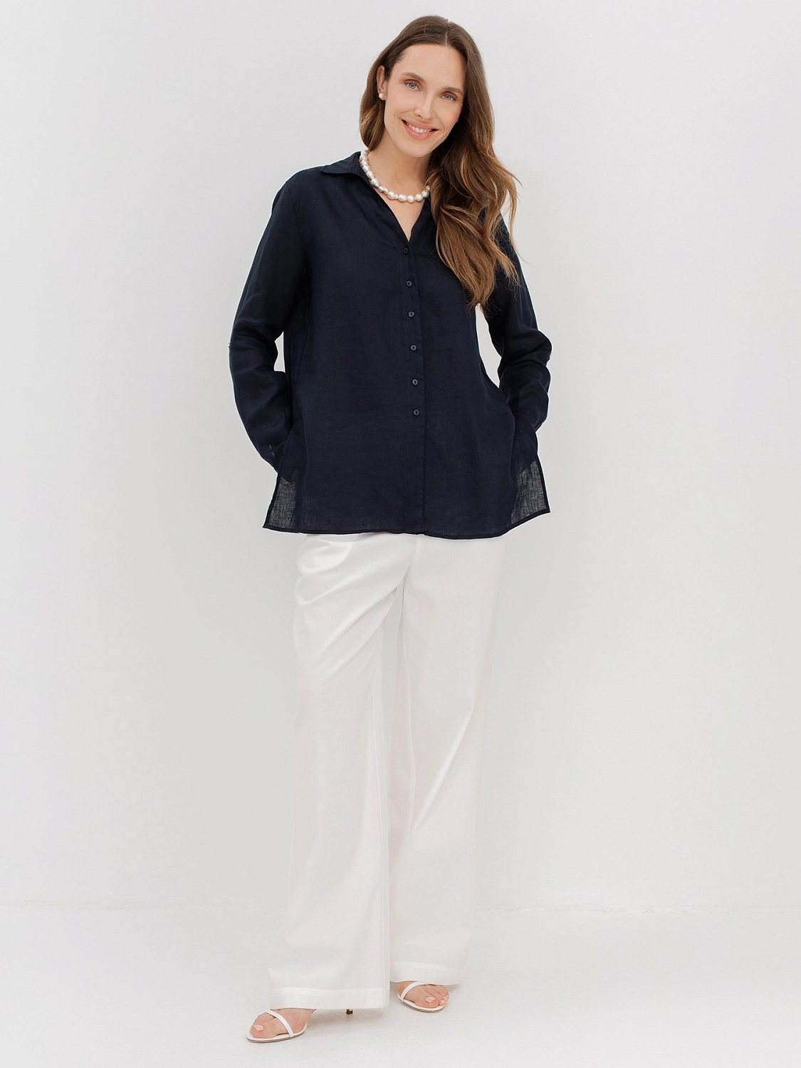 Блузка женская из 100% льна (рубашка) Bulmer