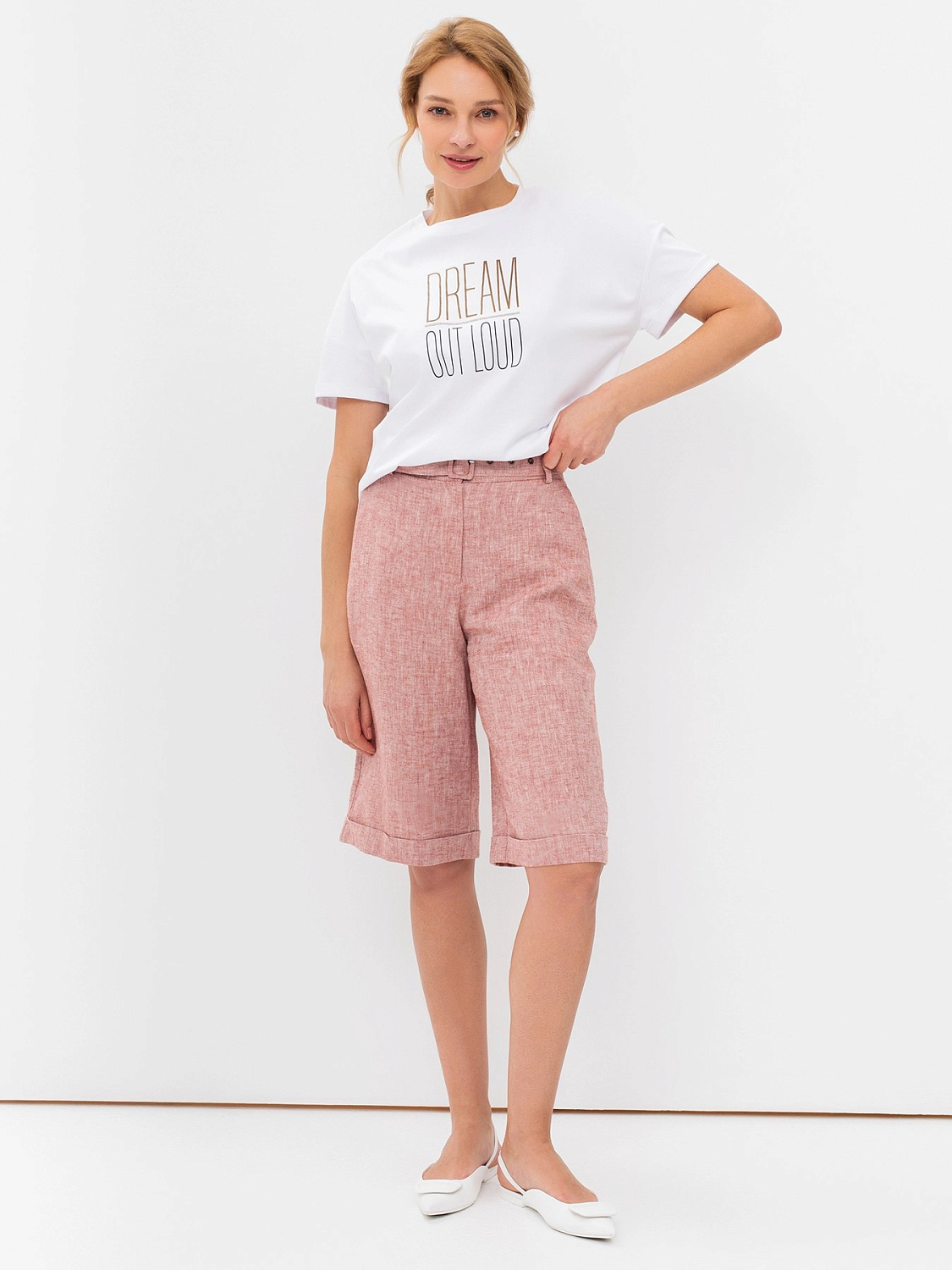 Шорты женские удлиненные с поясом (бермуды) Bulmer