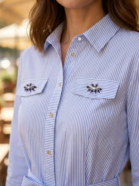 Платье-рубашка с поясом Franco Vello