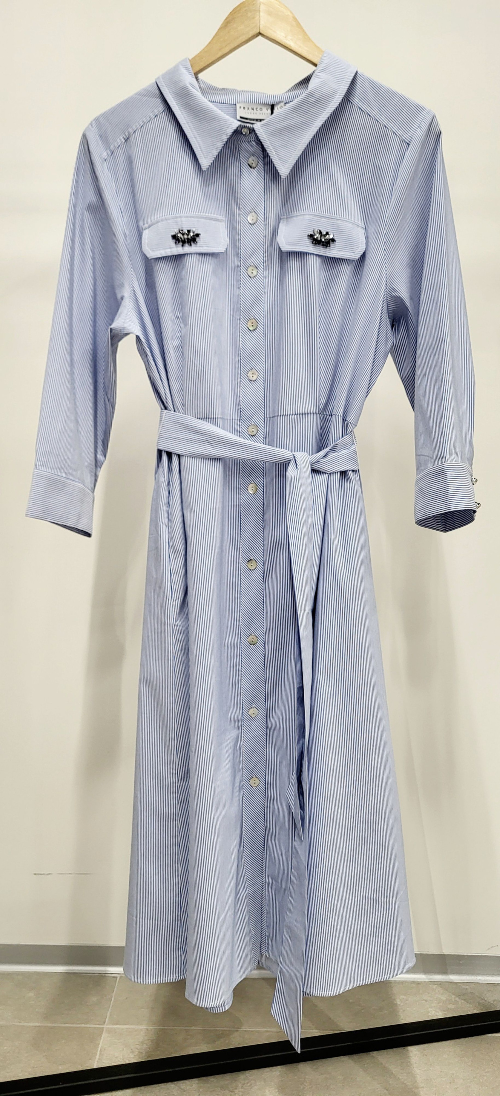 платье-рубашка с поясом franco vello 8166-124/24-01 sielo sereno-302